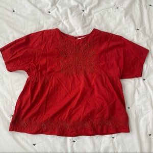 Uniqlo // Floral Embroidered Top